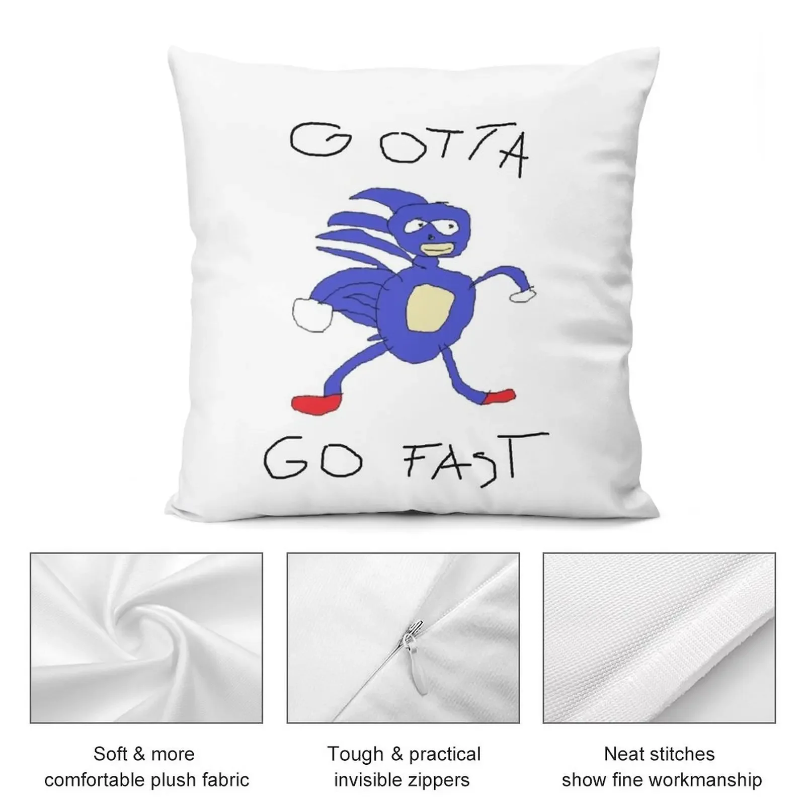 Gotta go fast Sanic Забавная футболка с мемом Подушка в клетку Диван