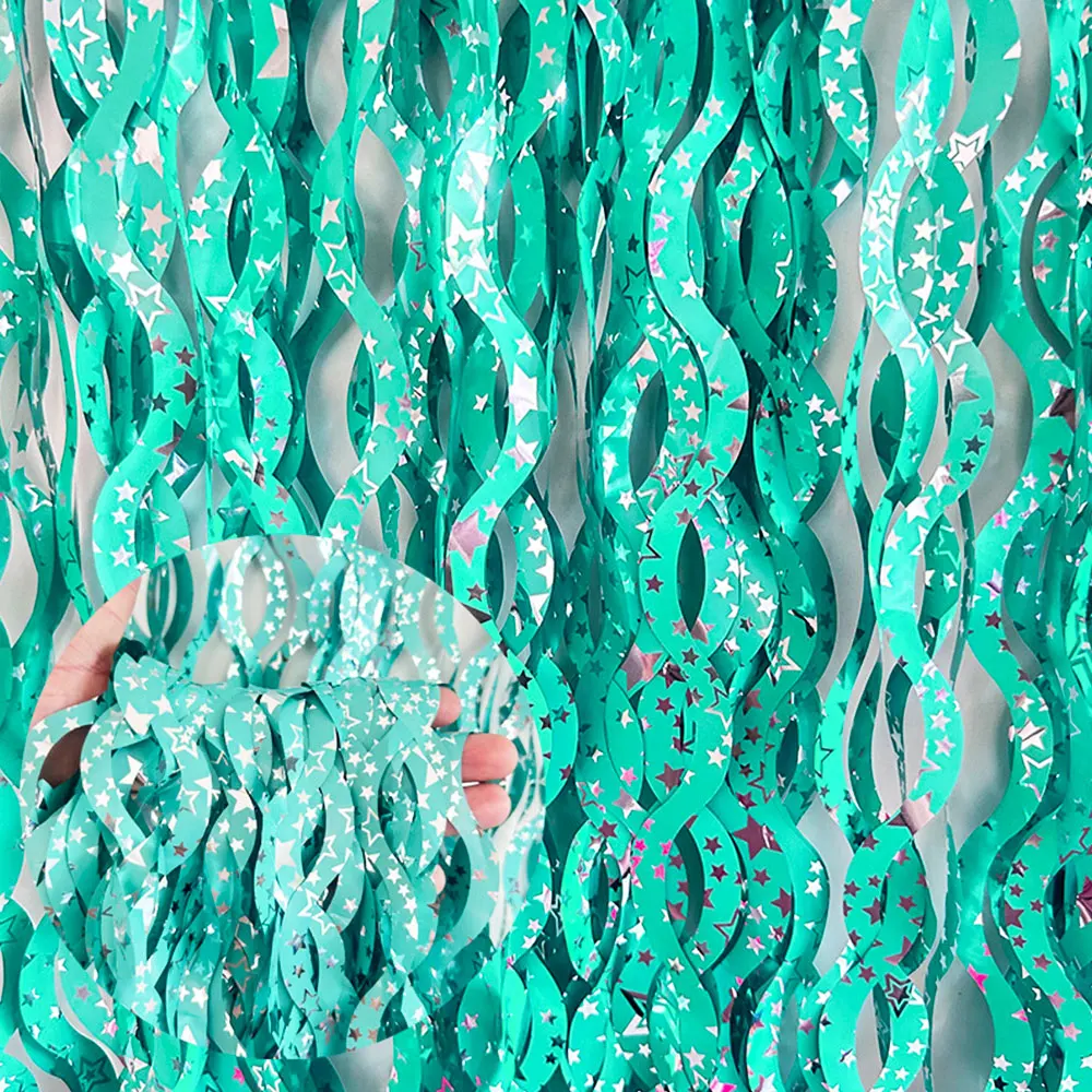 

Фольгированные шторы с бахромой для вечеринки 2 метра