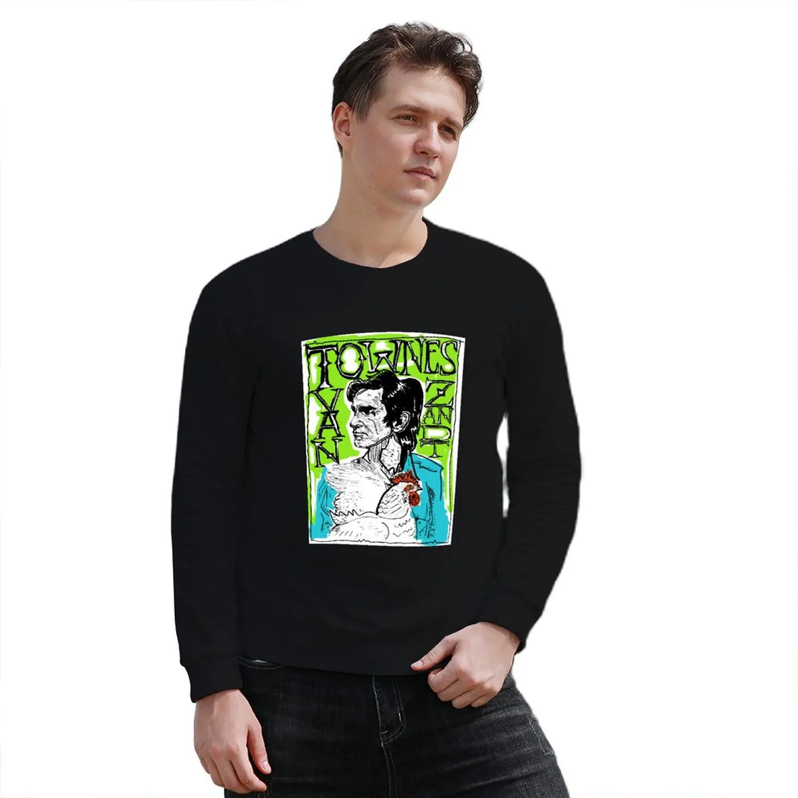 Футболка Townes Van zandt пуловер с капюшоном мужская толстовка