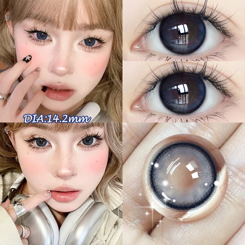 YIMEIXI 1 пара контактных линз синего цвета с диоптриями степень естественной моды