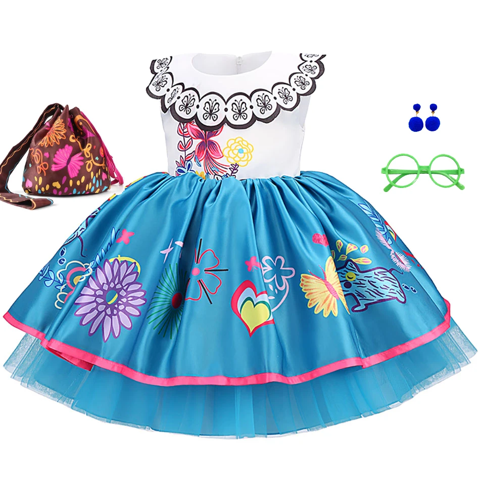 New Disney Encanto Charm Isabella Madrid Animation Costume Girls Princess Dress Halloween Carnival Cosplay Costume for Girl 2022