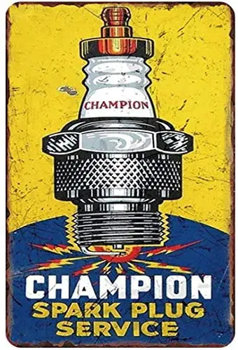 

Original Retro Design Spark Plug Service Tin Metal Signs Wall Art|Thick Tinplate Print Poster Wall Decoration for Garage