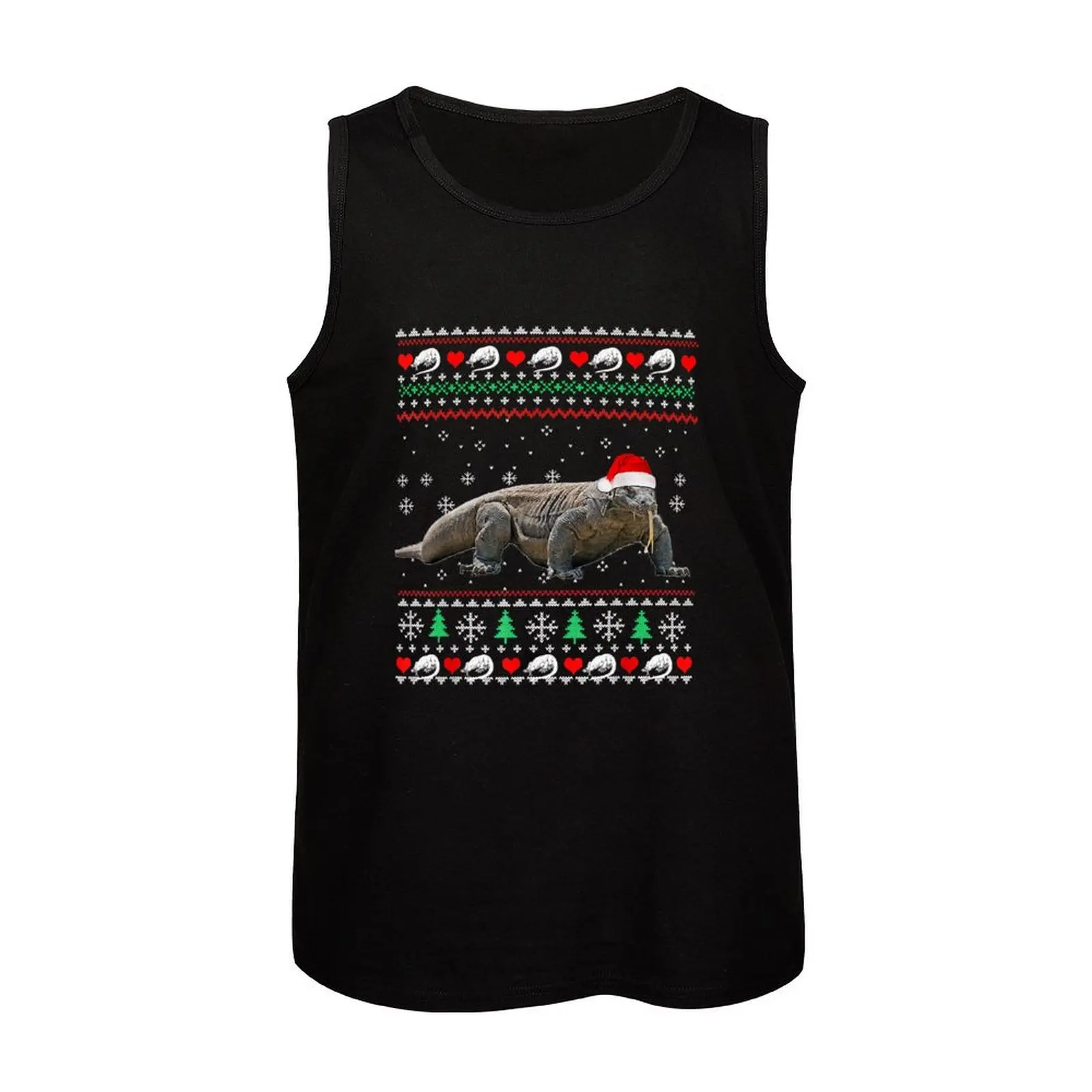 Komodo Dragon Santa Hat Ugly Christmas Tank Top майка для мужчин футболка Мужская мужская одежда