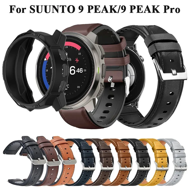 Фото Whatchband для SUUNTO 9 PEAK PRO, кожаные силиконовые браслеты, сменный ремешок для SUUNTO 9 PEAK, защитный чехол №1