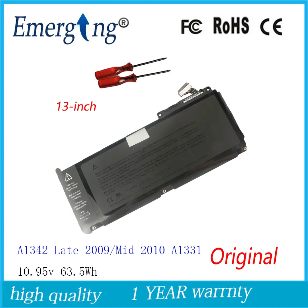 

10.95v 63.5Wh New Original A1331 Laptop Battery for Apple MacBook Pro 13" A1342 Late 2009/Mid 2010 With Tools