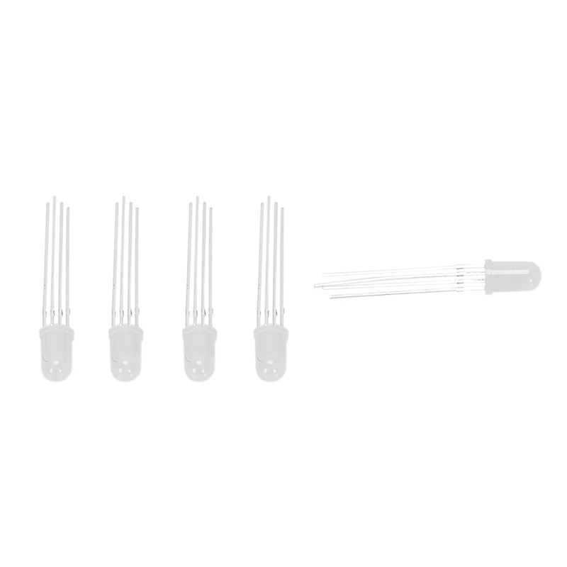 

200 Pcs 5Mm Round Head Common Cathode RGB Light LED Emitting Diodes