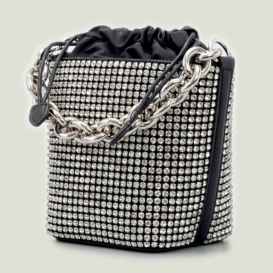 

Luxury Brand Rhinestone Handbags for Women Thick Chain Shoulder Crossbody Bag Biling Fashion Diamond Evening Bags Purses Ins