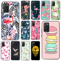 for samsung note 20 ultra 10 9 8 pink flamingo soft black phone case m33 m23 m31 m30s m52 m22 m32 m12 m62 m42 m21 m51 m11 cover