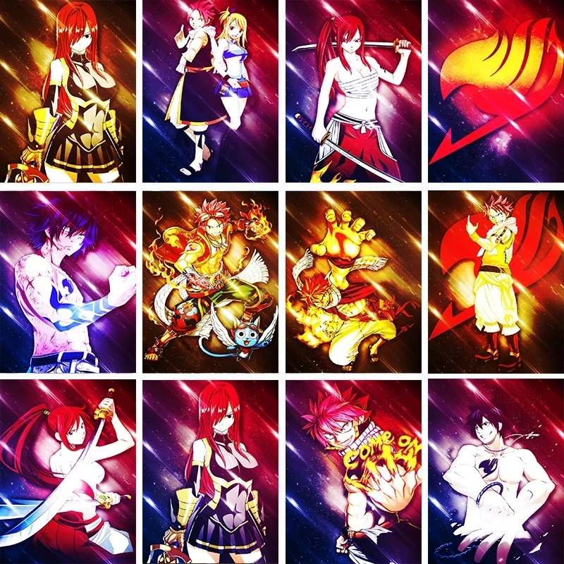 Картина на холсте с Hd-печатью японское аниме настенная живопись сказочный хвост