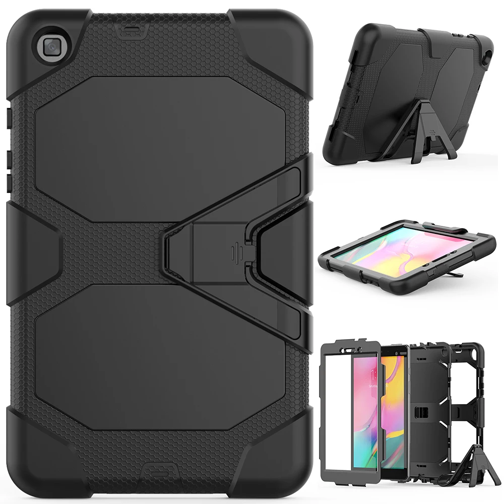 

Heavy Armor Case For Samsung Galaxy Tab a 8.0 2019 T290 T295 Funda Removable Kickstand Silicone Shockproof Tablet Cover Capa