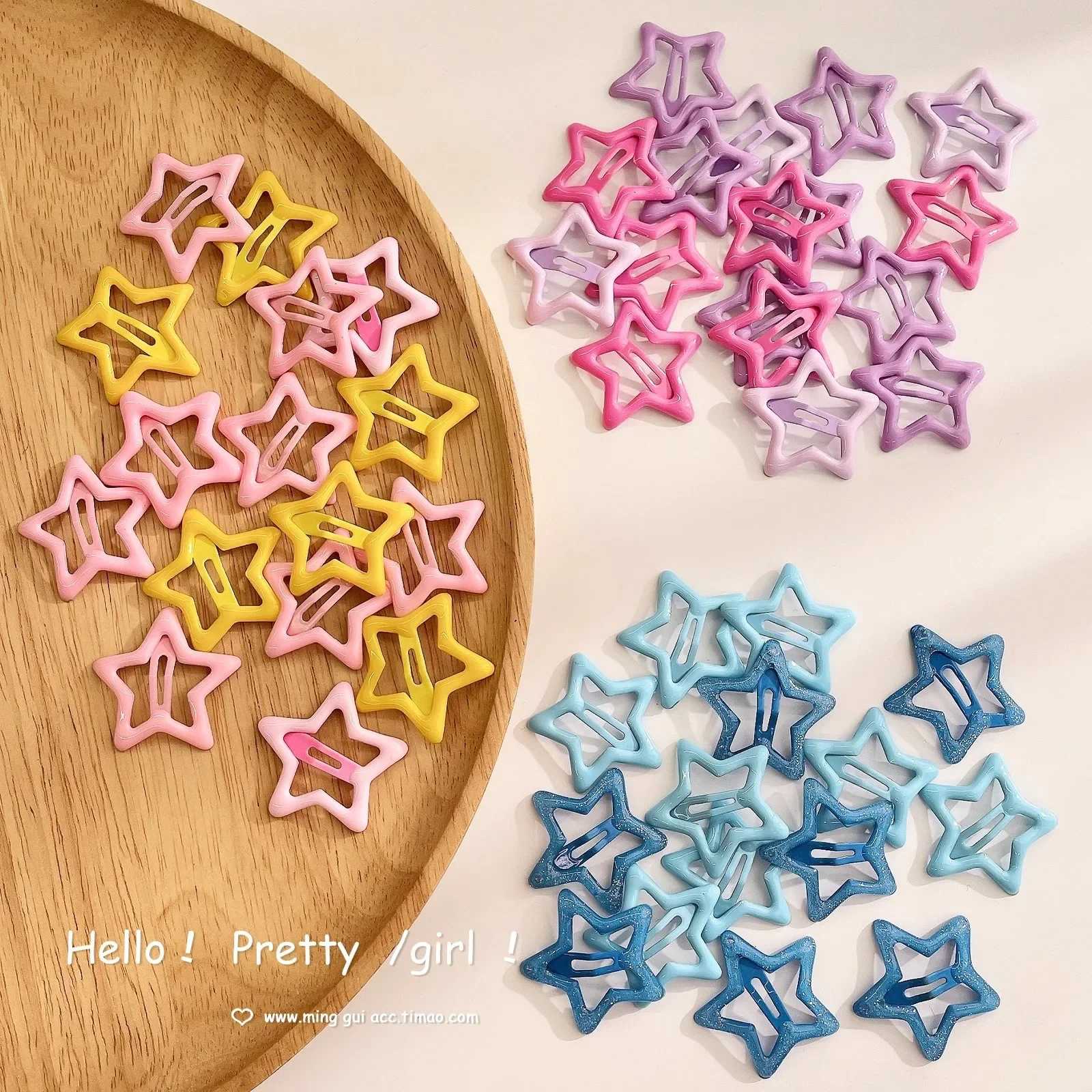 Детские заколки для волос со звездами 10 шт