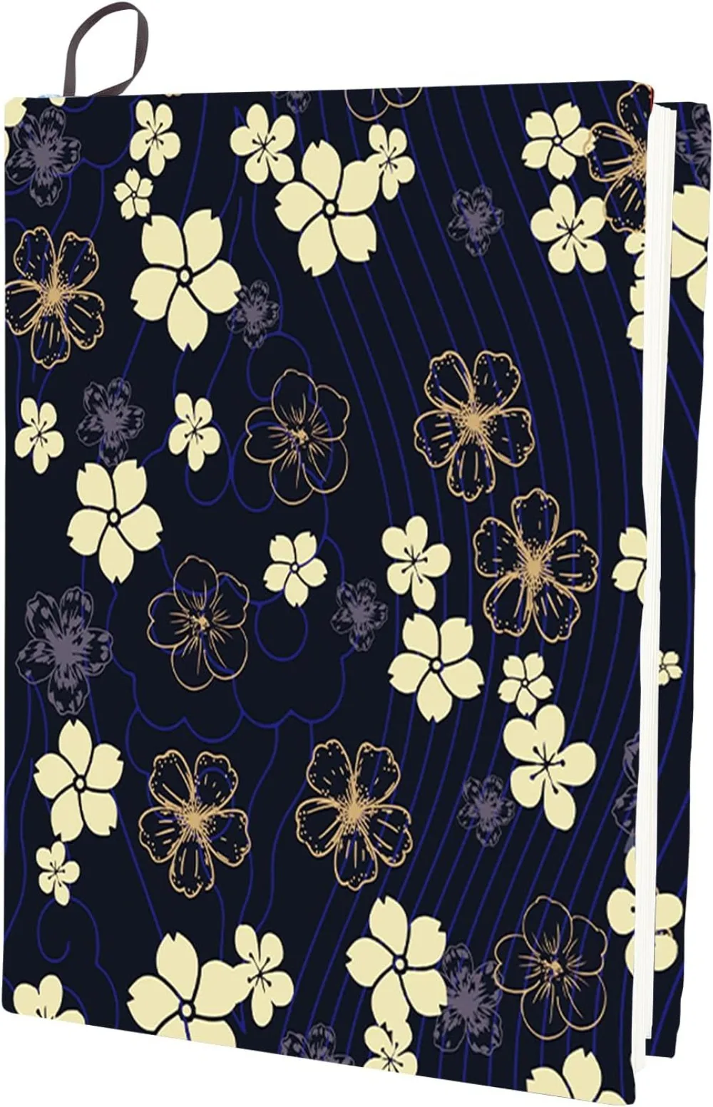 Цветковая книжная обложка темно-синяя ежеденевник недат а5 72л манга синяя обложка