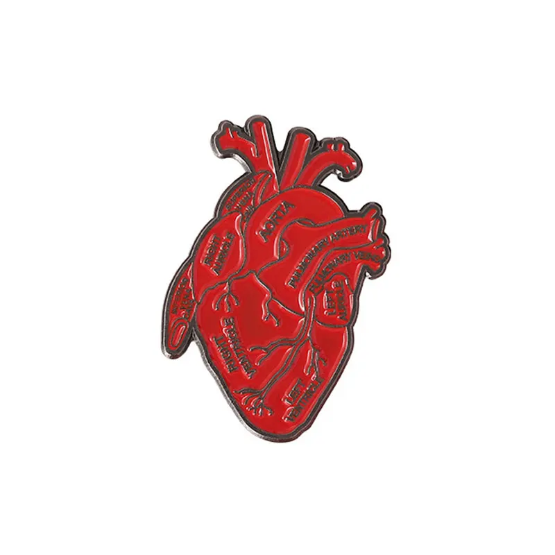 

Cartoon Red Heart Modeling Enamel Brooch Organ Medicine Student Alloy Badge Bag Clothes Lapel Pin Jewelry Gift for Doctor