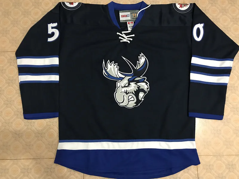 

21 FRANCIS BEAUVILLIER 50 Jack Roslovic Manitoba moose Jets Hockey Jersey 42 PETER STOYKEWYCH Stitched Any Name And Number