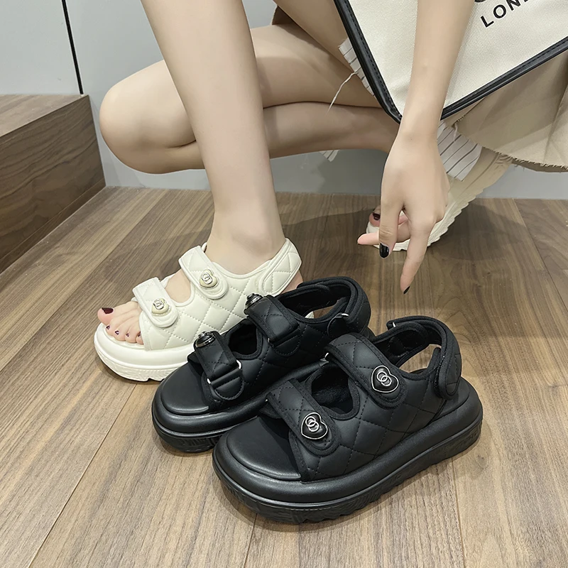 Designer Platform Sandals Woman Summer 2023 Fashion High Heels Luxury Pumps Shoes Flats Chunky Elegant Party Roman Sandals Girls