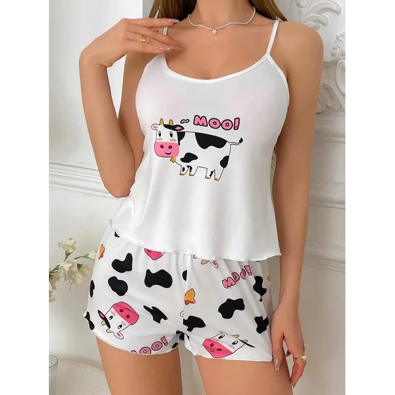 Женская пижама одежда для сна пижамный комплект Спортивная майка и шорты белая