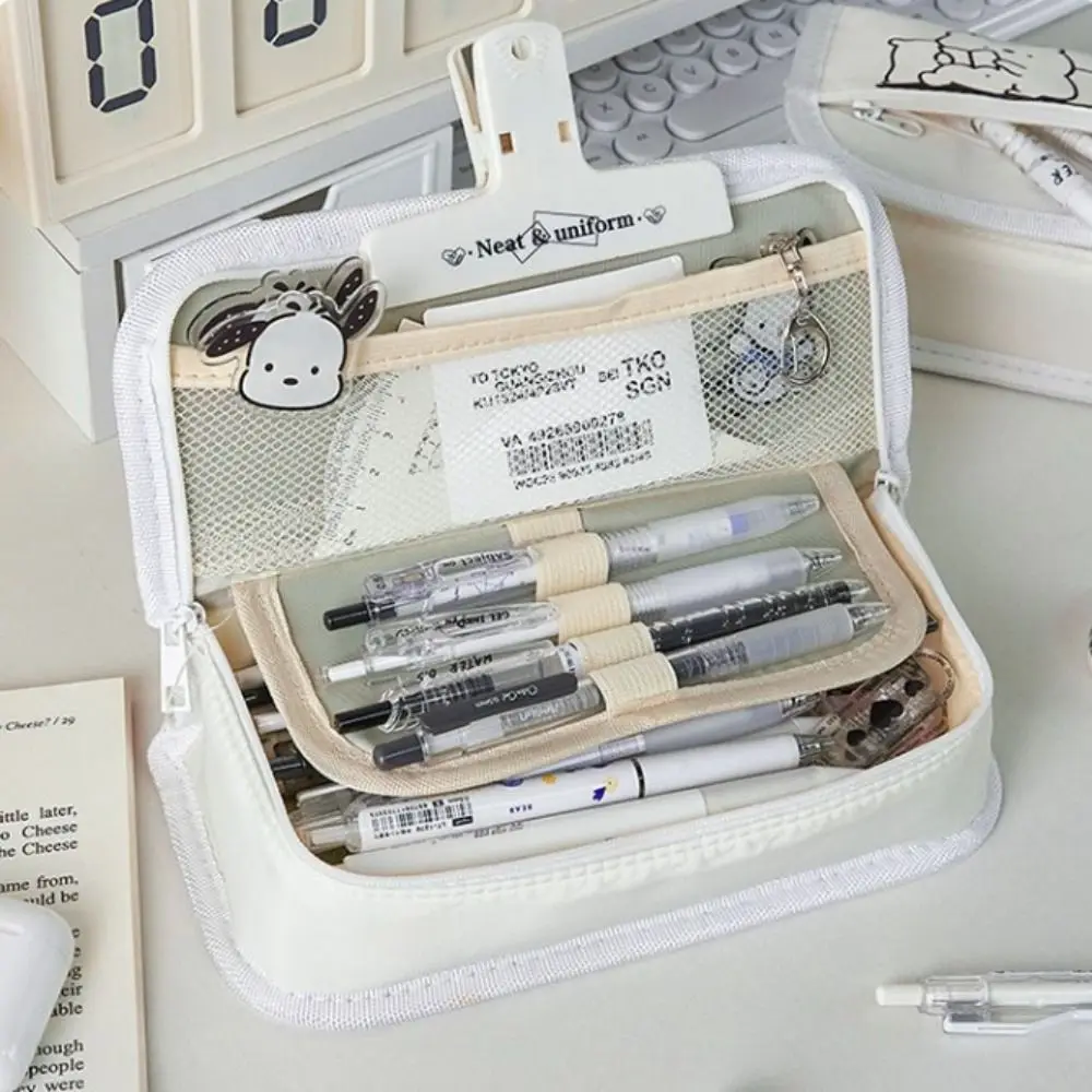 

Desktop Organizer Stationery Bag Cartoon Cosmetic Pouch Large Capacity Pencil Bag Pencil Holder Multi-layer Student