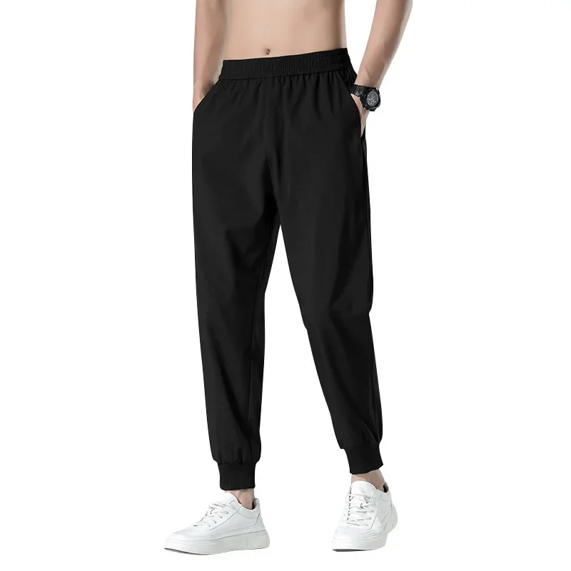 Лето 2021 новые мужские тонкие повседневные брюки из ледяного шелка удобные