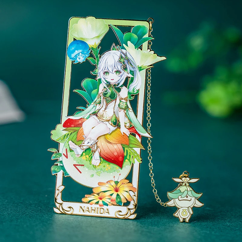 

Game Genshin Impact Klee Metal Bookmarks Classical Souvenir Hollow Out Tassels Pendant Decor Collection Anime Cosplay Xmas Gift