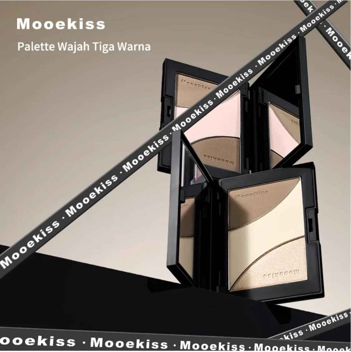 Фото Трехцветная контурная пластина Mooekiss, естественная осветляющая одна пластина, многоцелевая, 16,5 г, для макияжа №3