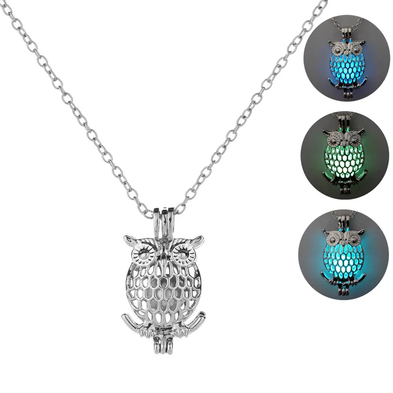 

Luminous Owl Necklace Glowing Night Pendant Necklace Cute Luminous Choker Glow In The Dark Necklace for Men Women Party Hallowen