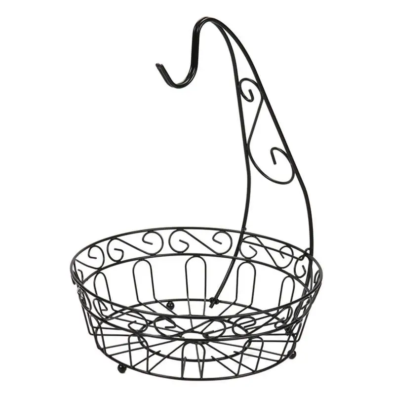 

Fruit Basket For Kitchen Counter Iron Countertop Fruit Basket Banana Hanger Rustproof Sturdy Storage Basket Detachable