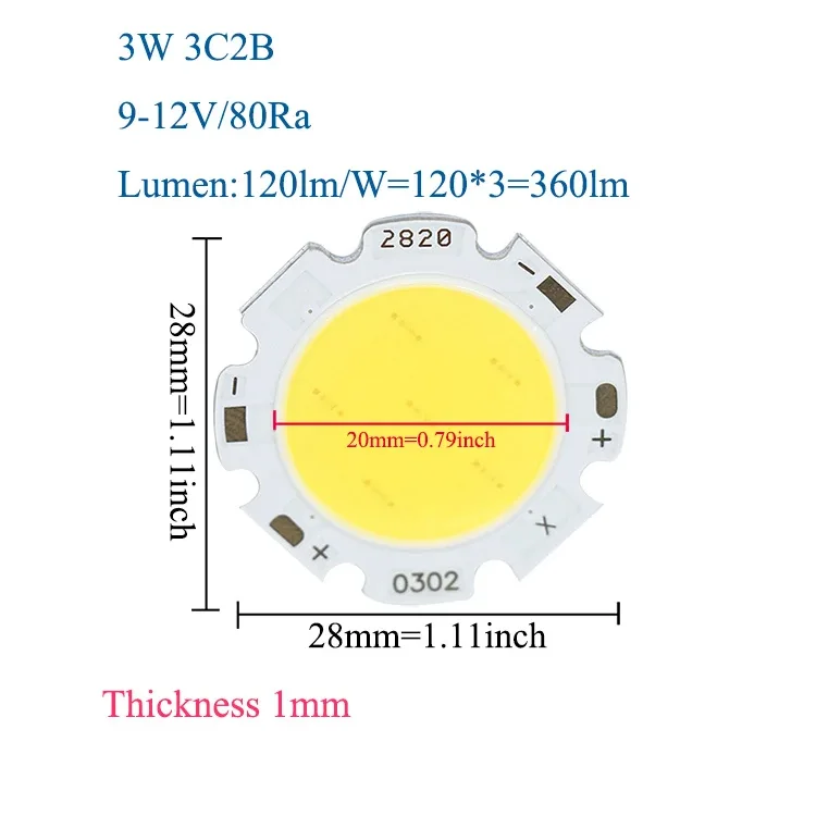 

Светодиодные чипы Bridgelux 3Вт 5Вт 7Вт 10Вт 2828 CRI80 для DIY лампы