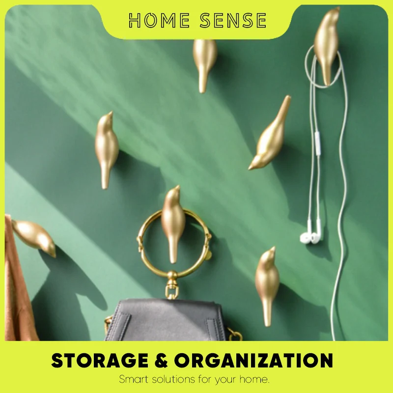 

Modern Ideas Bird Coat Hook Multi-Function Wall Decorative Towel Hook Clothes Hanger Storage Rack Punching Organizer