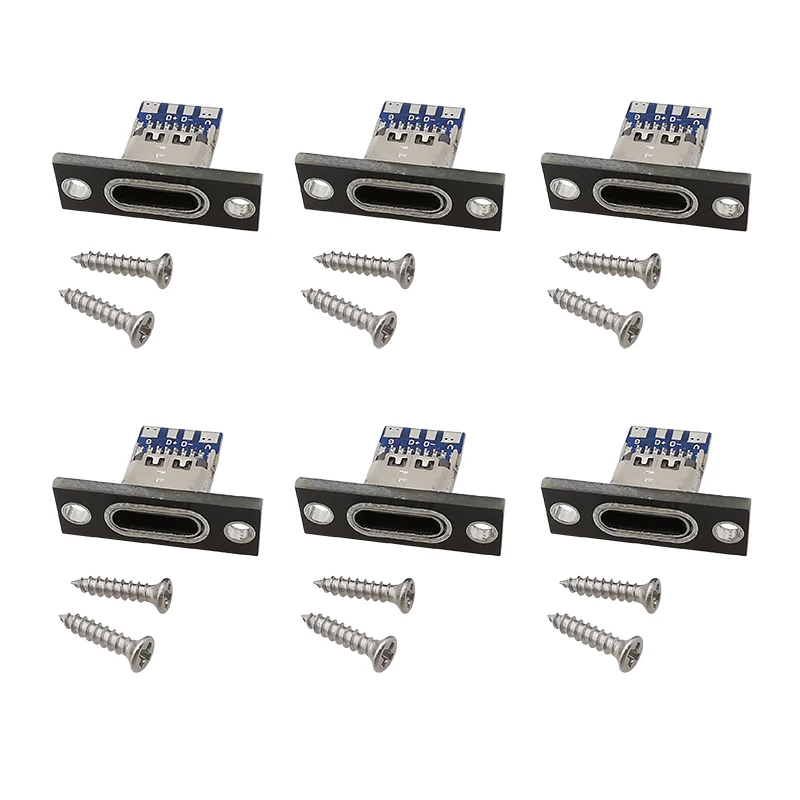 

ЛОЧЕУК разъем USB Type-C 2/4 Pin женский черный 6 шт.