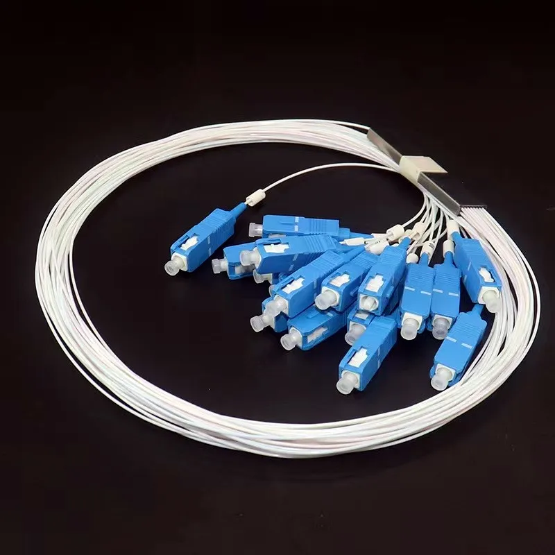 FTTH SC/UPC High Quality 0.9SM Micro Splitter 1-16 Steel Tubular PLC Single Mode Pigtail Optical Splitter Connector