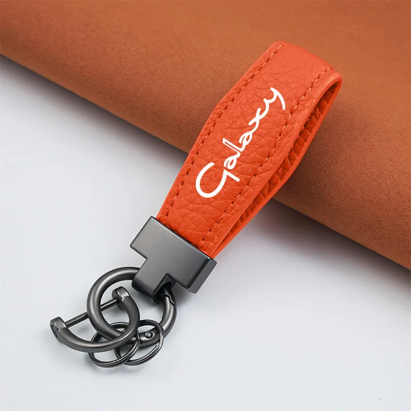 

Лазерный кожаный брелок для мужчин и женщин с персонализированным логотипом автомобиля, держатель для ключей, винтажный брелок для Ford Galaxy, автомобильные аксессуары