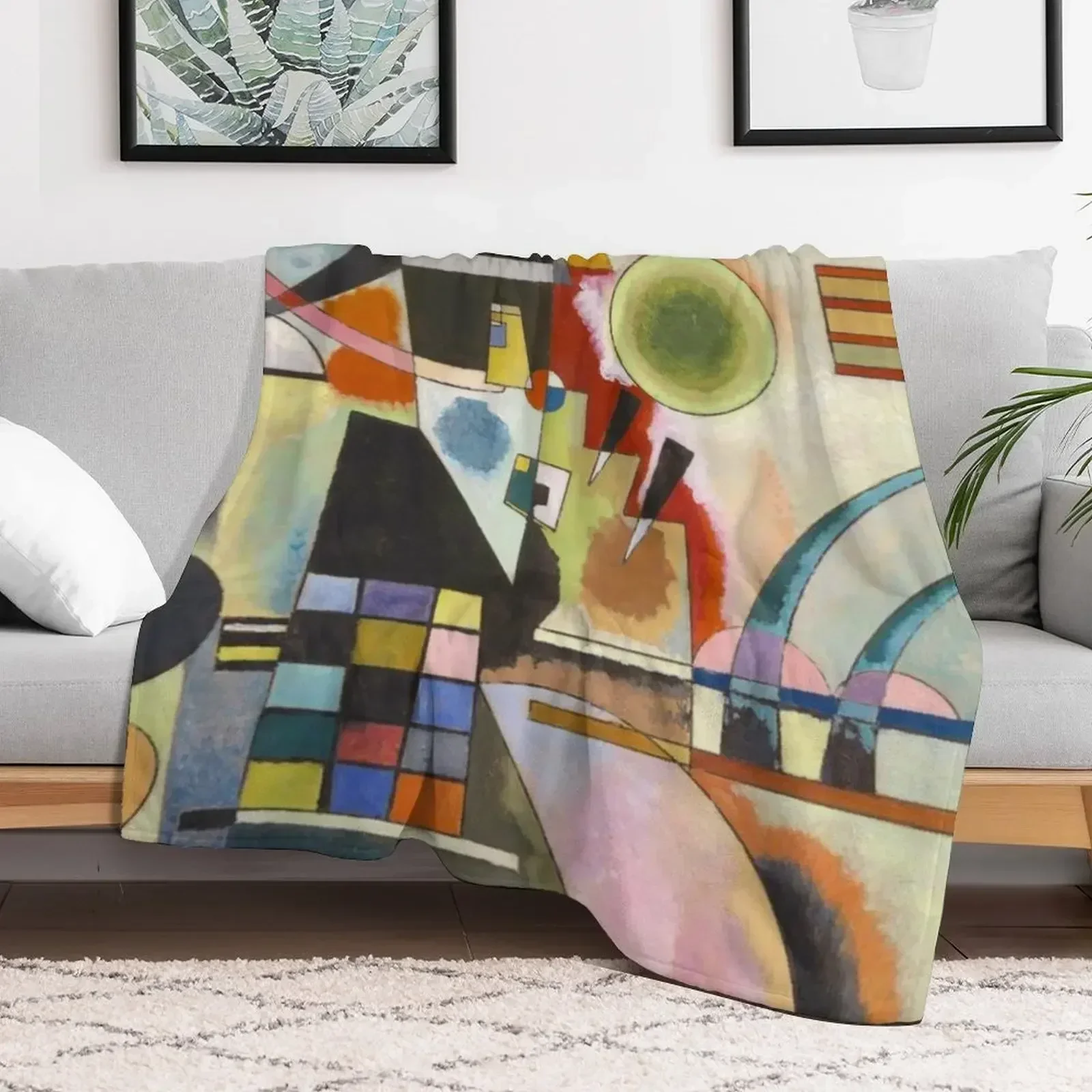 Красивое винтажное одеяло Василий Кандинского с абстрактной живописью мягкие
