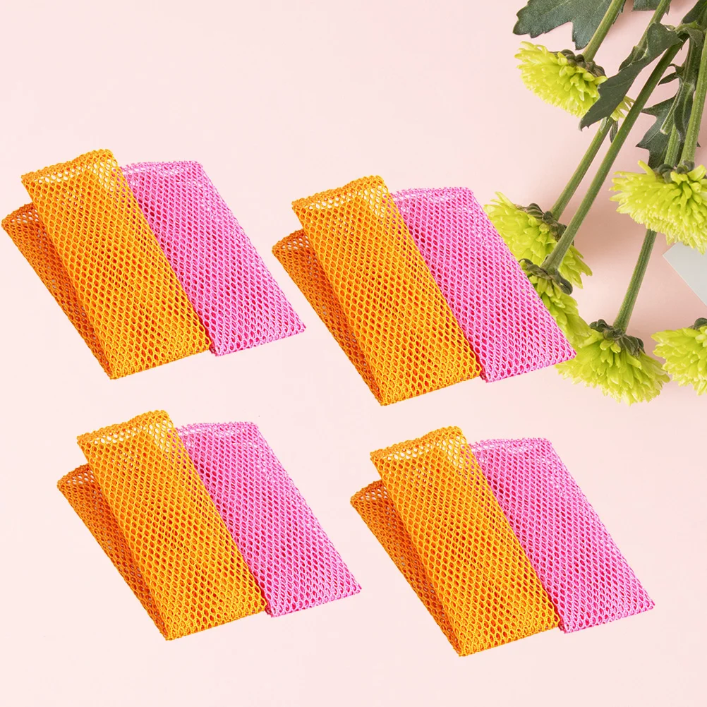 

Dish Cloth Net Rag Kitchen Washing Mesh Cleaning Towel Scrubber Dishes Bowl Scratch Non Wash Netted Cloths Scrubbing Scourer