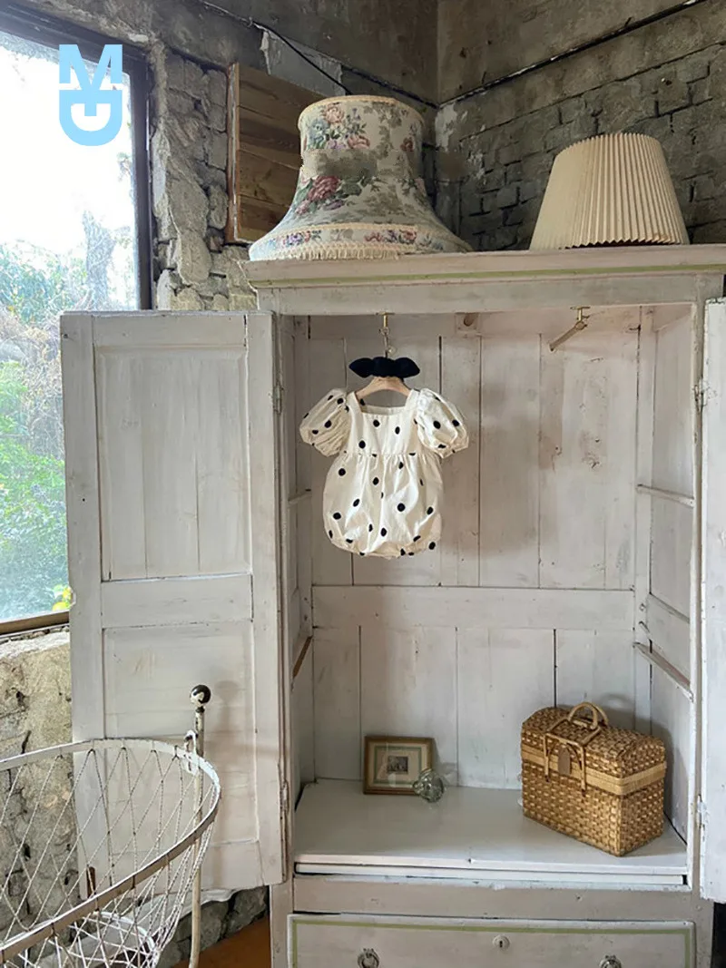 

New 2022 Baby Bodysuit Short Sleeve Dot Print Baby Girl Romper Kids One Piece Clothes born Girl Clothes Summer