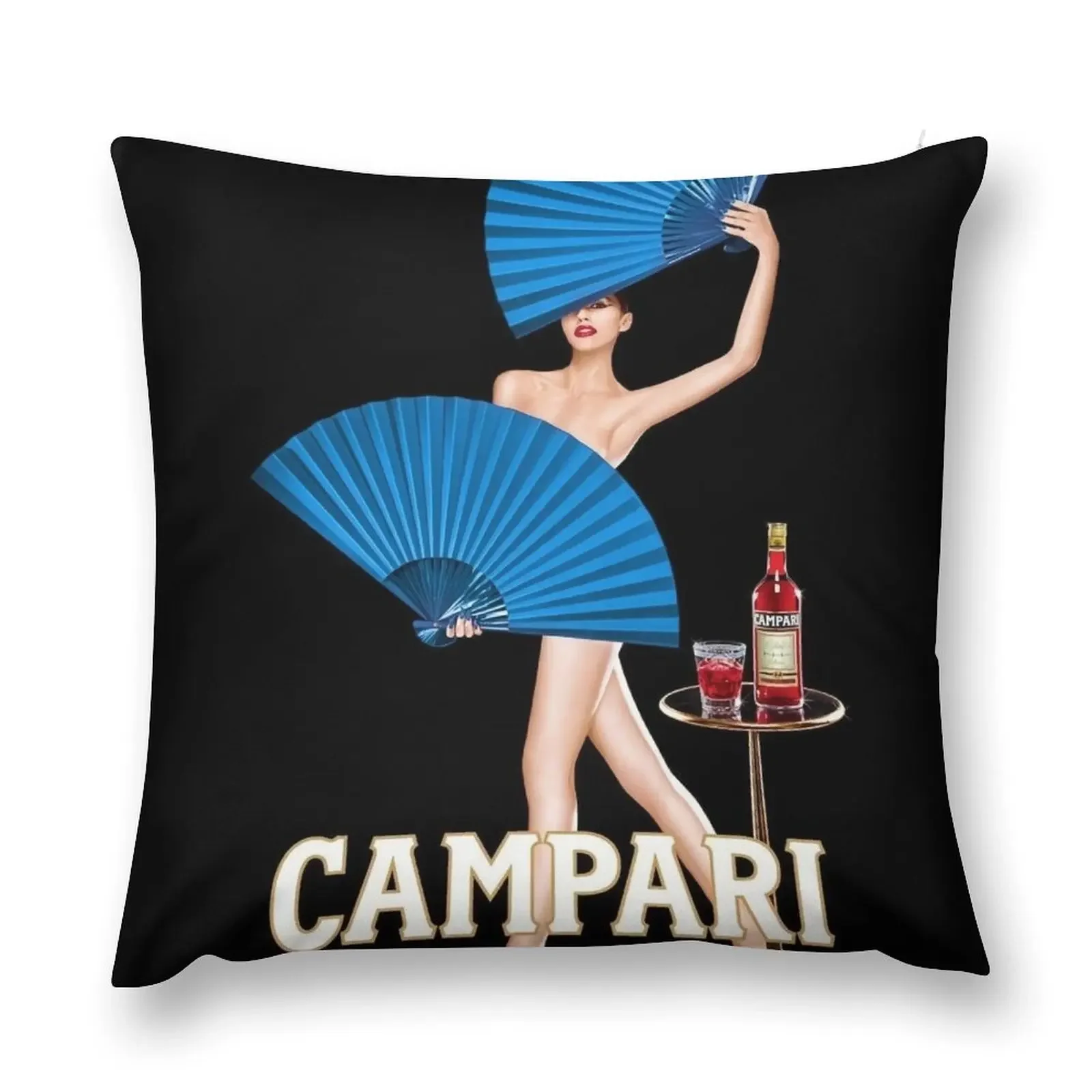 Классическая девушка Campari с голубыми вентиляторами спиртовой аперитив винтажный