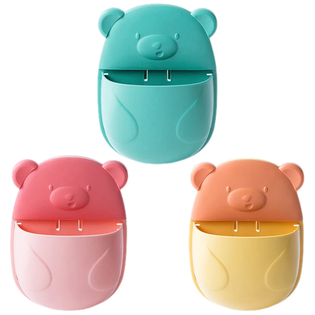 

3 Pcs Storage Wall Bathroom Vanity Organizer Holder Mounted Wall-mounted Pen Pp Office Makeup Brushes