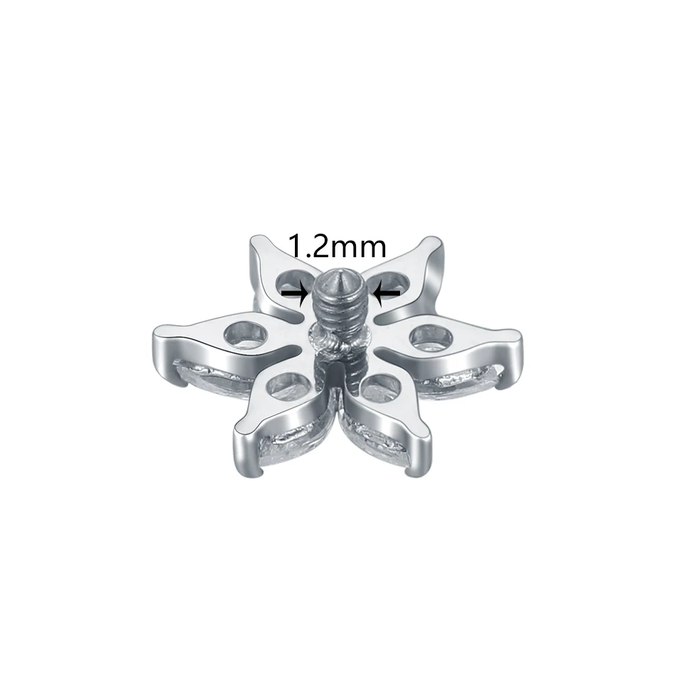 Фото 1/5 шт. титановый кристалл цветок кожаный якорь верхние концы пирсинг для губной серьги спираль козелка кольца для живота поверхностный пирсинг секс-ювелирные изделия №2