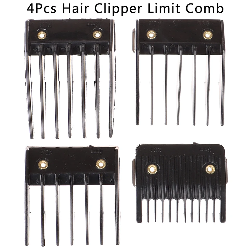 

4Pcs Universal Hair Clipper Limit Comb Guide Attachment Size Barber Replacement