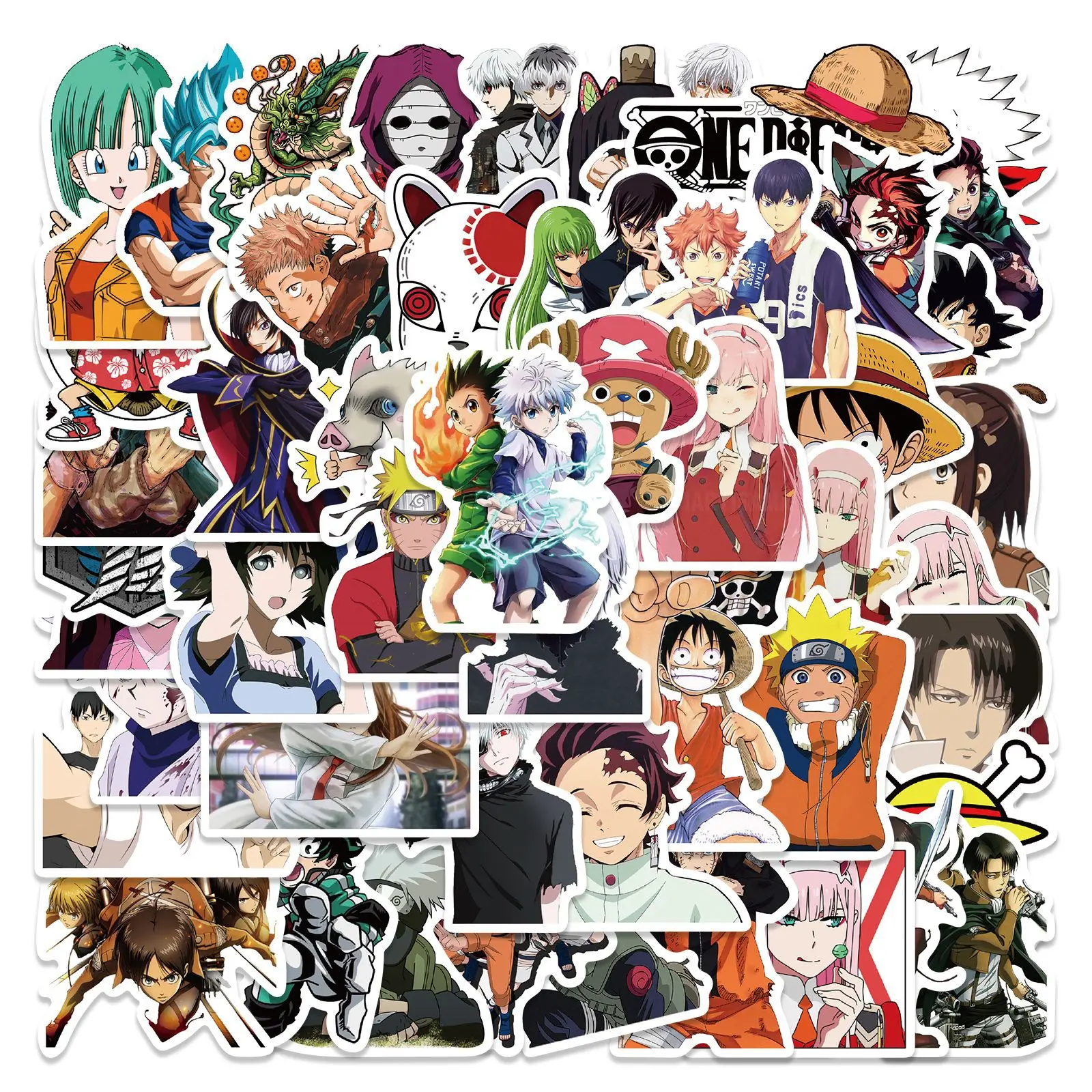 

50pcs Sticker Varied Anime Stickers Notebook Skateboard Sticker Waterproof Sticker Cute Sticker Pack Laptop Skin Toys for Girls