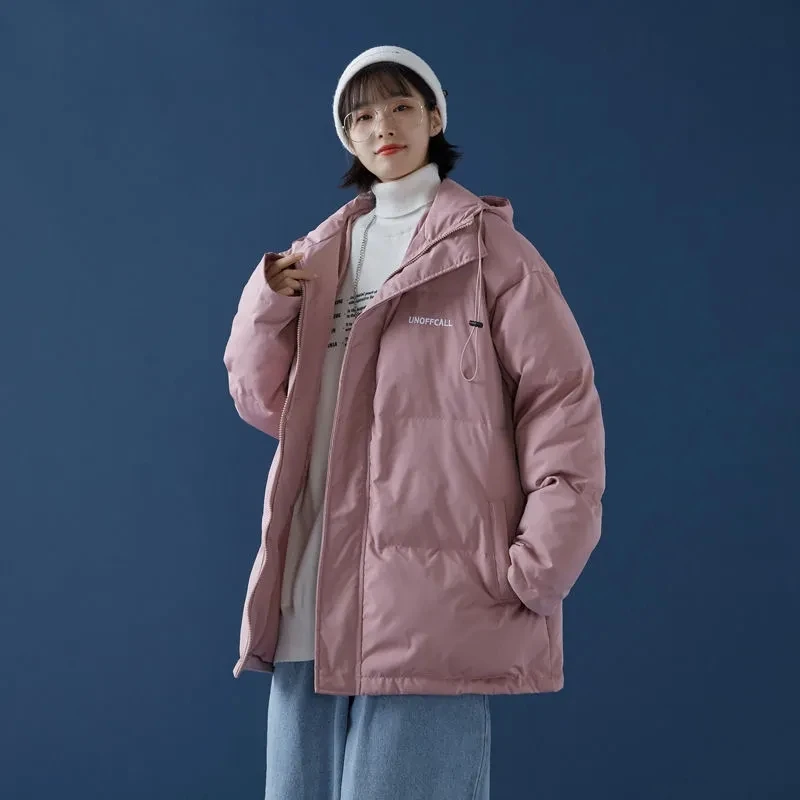 Student Cotton Coat 2022 Autumn Winter Down Cotton Jackets Womens Hooded Cotton-padded Parkas Coat Casual Loose Padded Snow Coat
