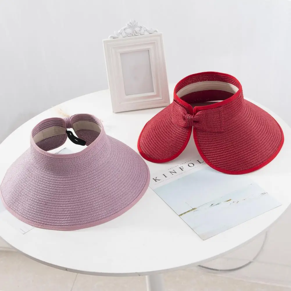

Модная соломенная шляпа впитывающая пот Солнцезащитная моющаяся Женская однотонная соломенная шляпа с козырьком
