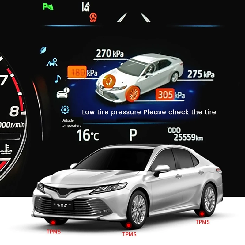 Система контроля давления в шинах TPMS дисплей черный пластик для Camry 8 2 0 г 5 рт. Ст.