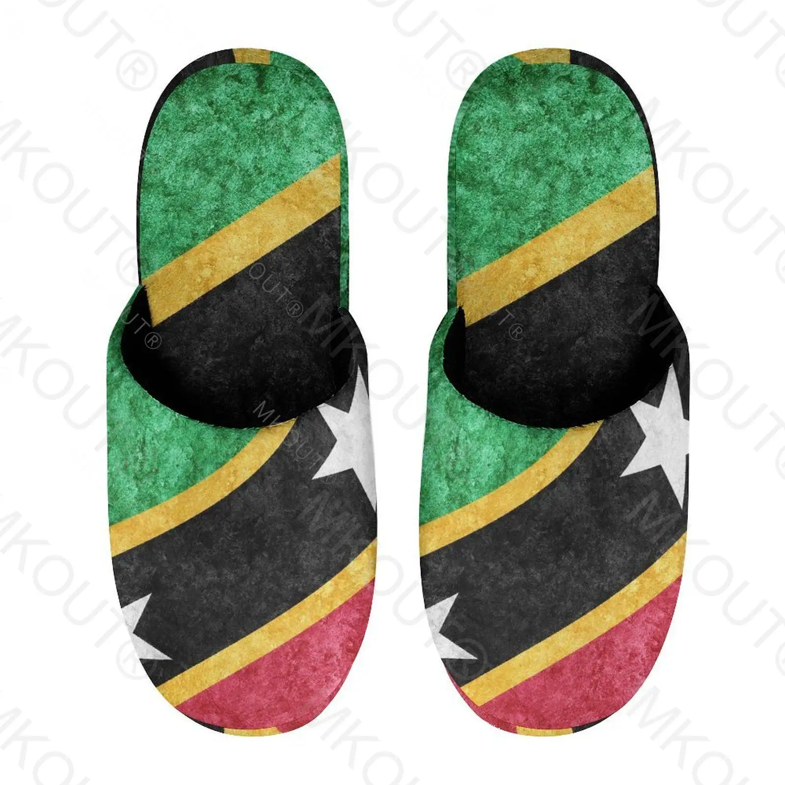 

Saint Kitts And Nevis (11) Warm Cotton Slippers For Men Women Thick Soft Soled Non-Slip Fluffy Shoes Indoor House Slippers Cla