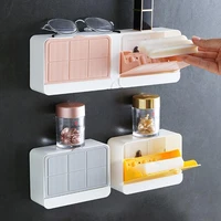 creative double chuck hanging toilet soap box drop box of dormitory with cover from punching soap holder