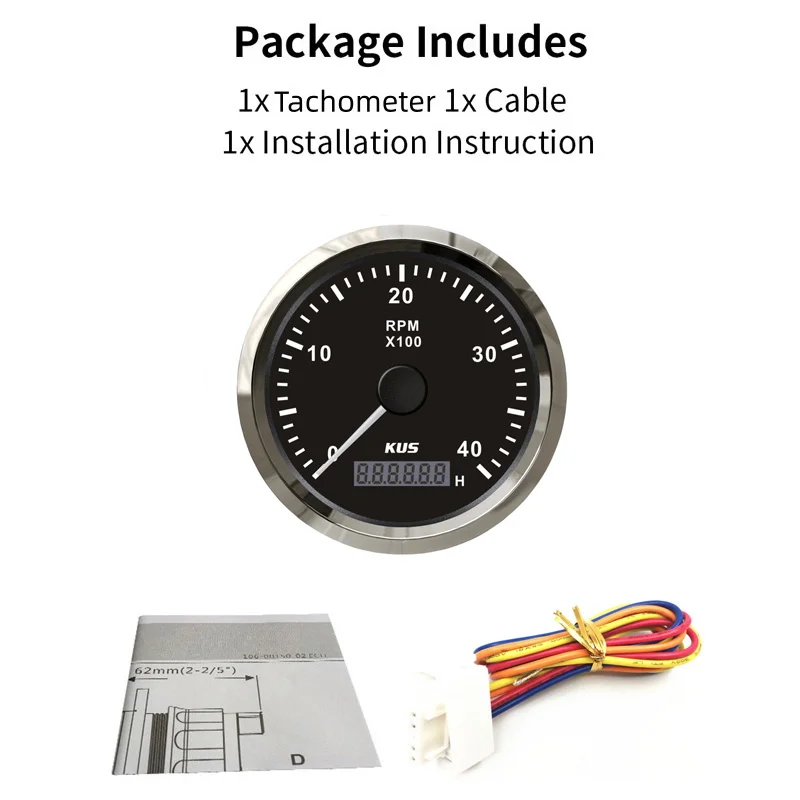 KUS Фирменная Новинка 0-4000 об/мин модификация морских тахометров 85 мм