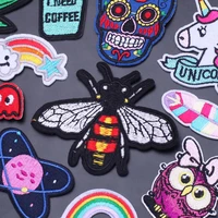 bee unicorn pony embroidered patches for clothing thermoadhesive patchesspace planet badges sewing applique for clothes t shirt