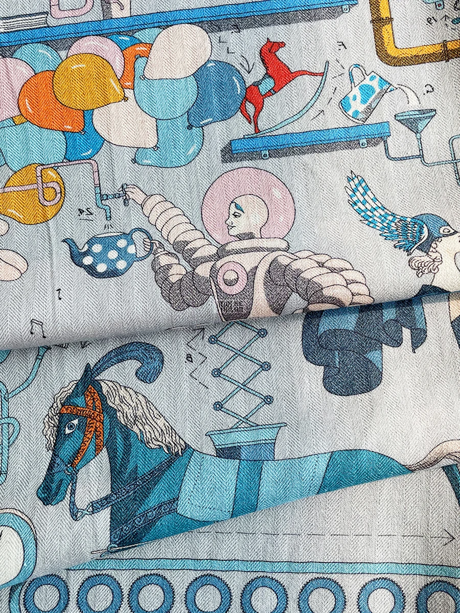 Дизайнерский кашемировый маленький шарф шаль ручной работы двусторонняя печать