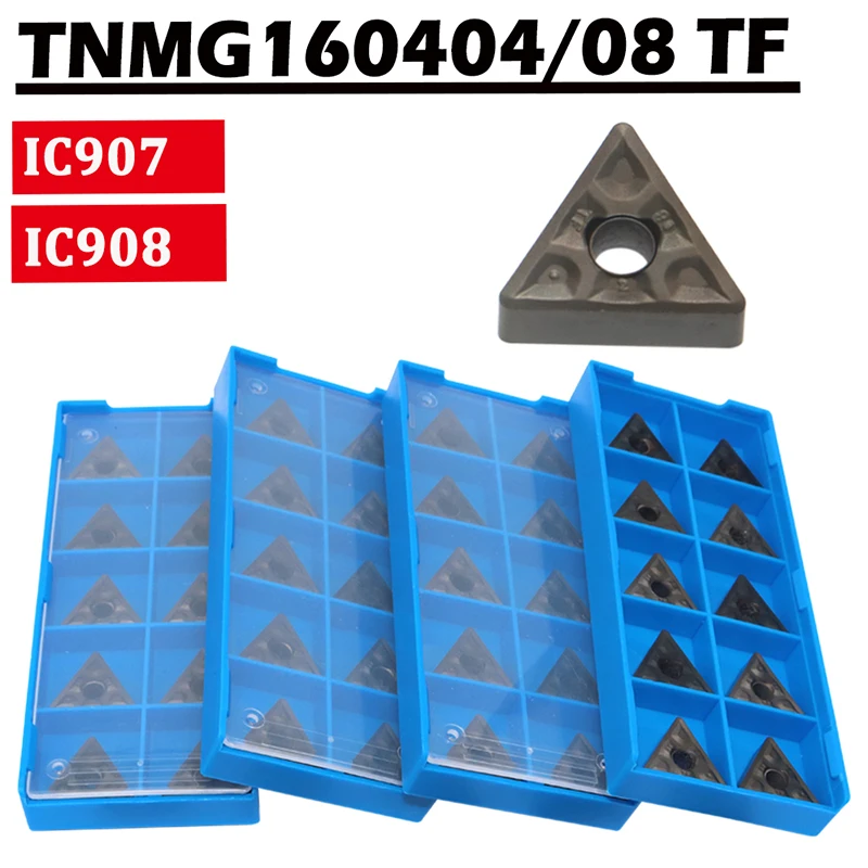 

Твердосплавная вставка TNMG160404 TF IC907 IC908 внешние токарные инструменты TNMG 160404 ЧПУ металлический токарный инструмент Inserts