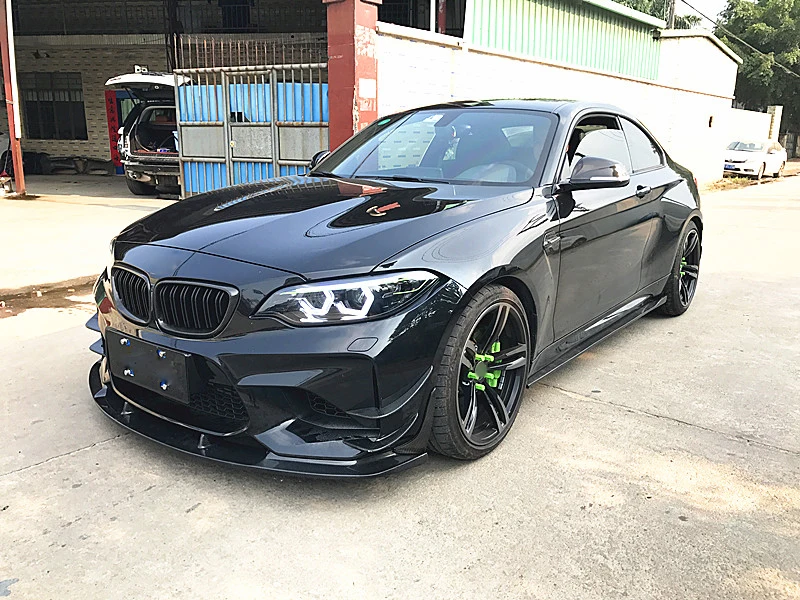 Фото Для BMW 2 серии F87 M2: карбоновый сплиттер-спойлер переднего бампера, 2016-2018 гг. №2