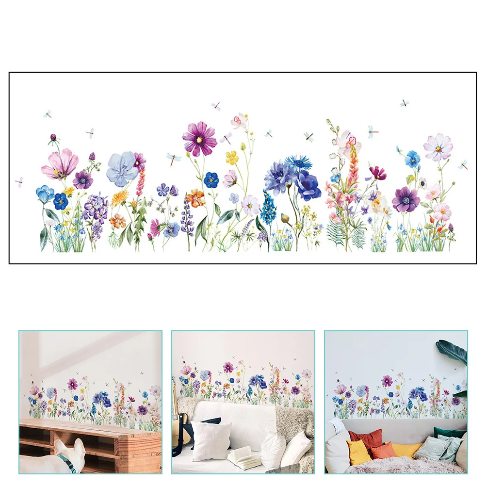 

Wall Stickers Flower Decalsfloral Roomvinyl Decal Wallpaper Home Baby Mural Fresh Kids Decorative Decor Flying Vines Dragonfly